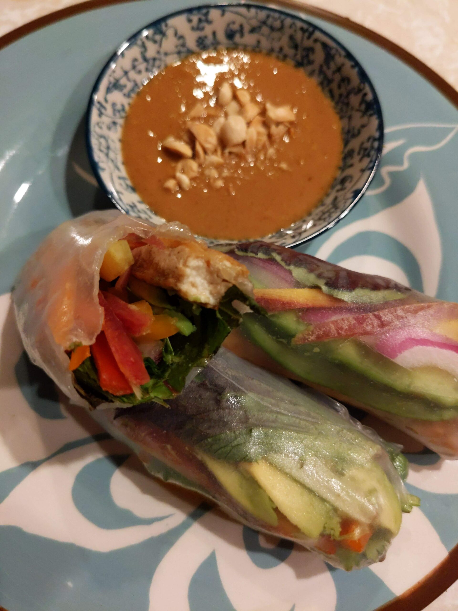 Spring & Summer Rolls with Peanut Dipping Sauce